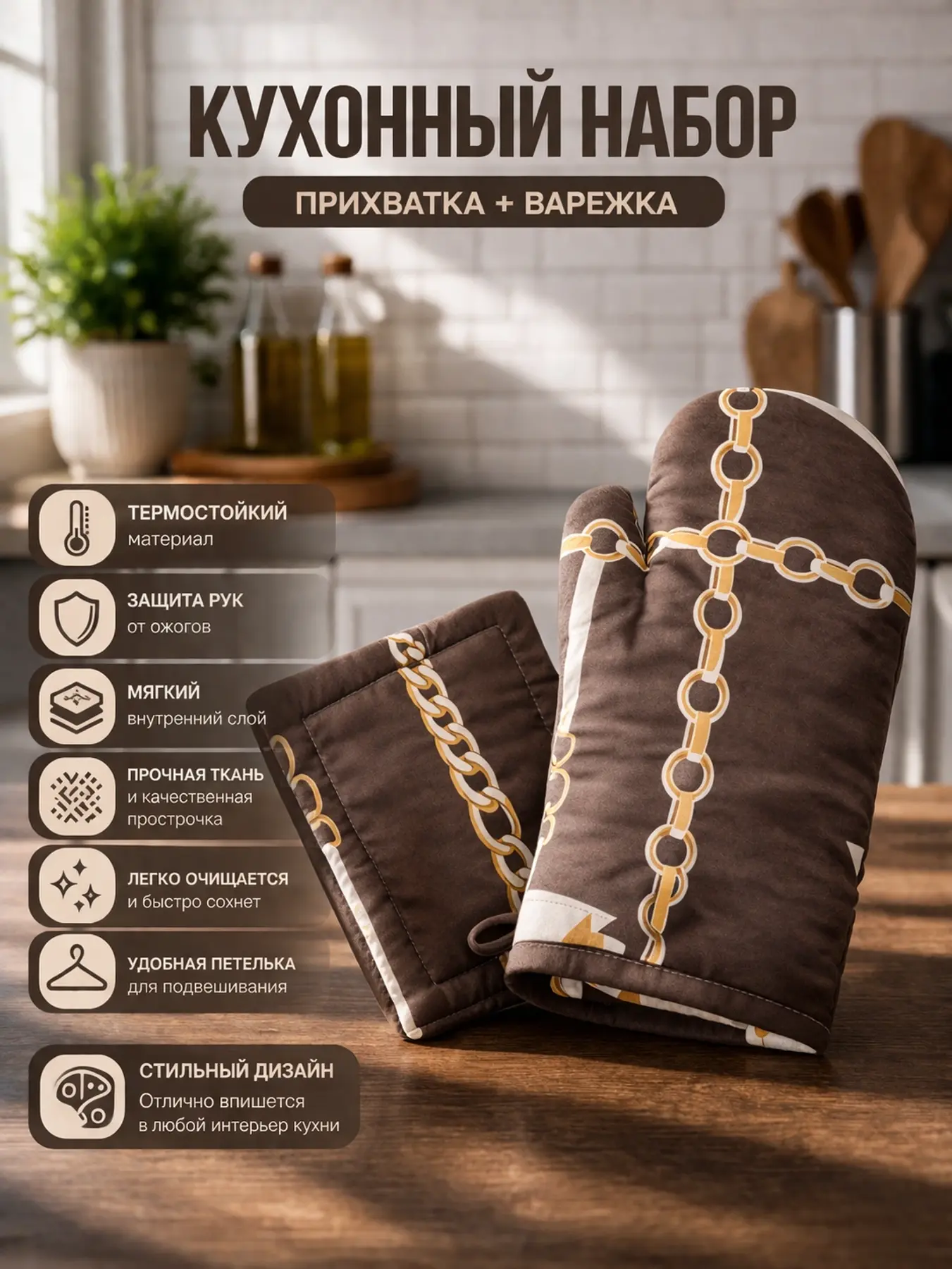 Oshxona to‘plami: qo‘lqop va ushlagich