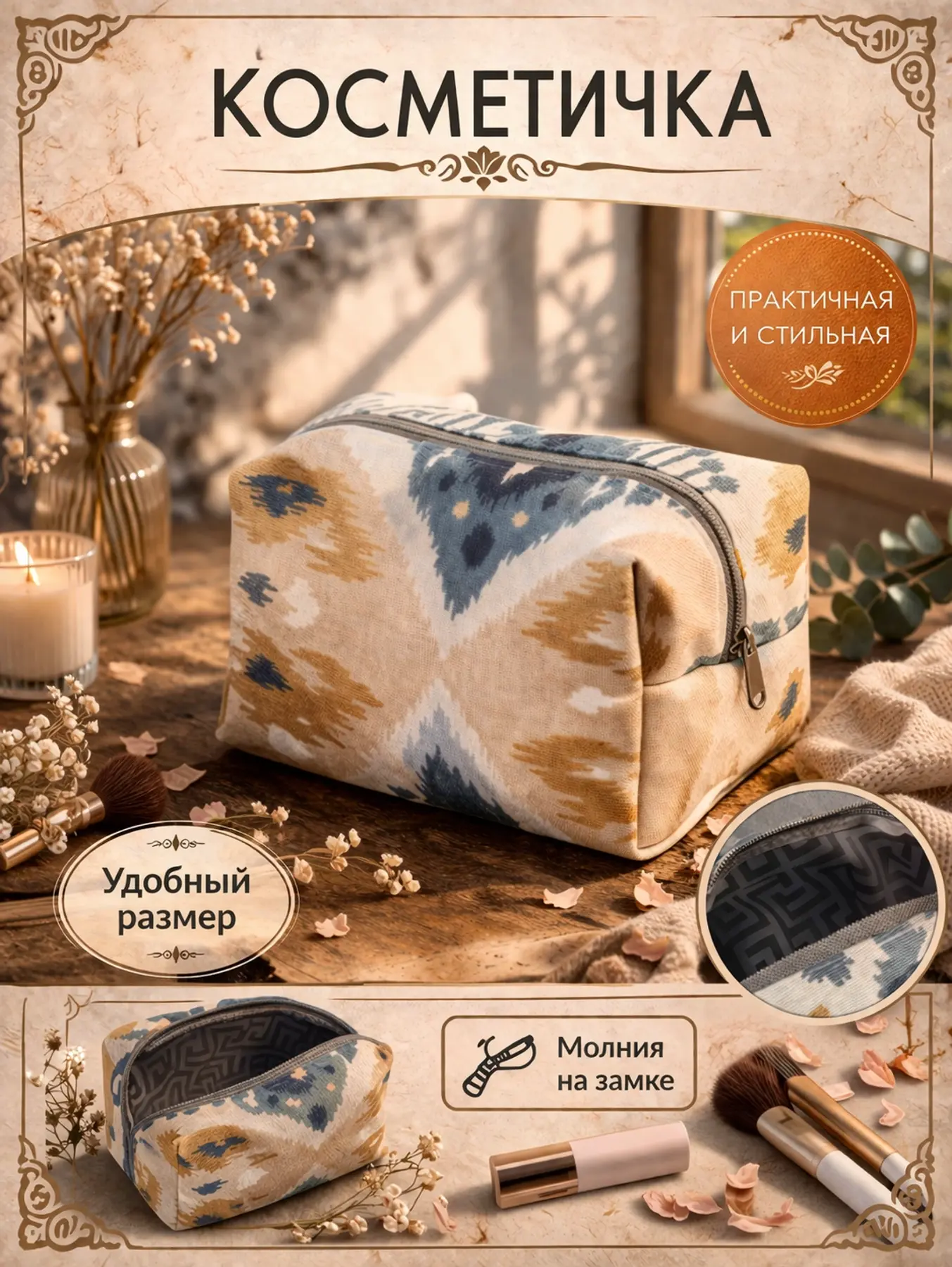 Ayollar uchun zamonaviy kosmetichka organizer